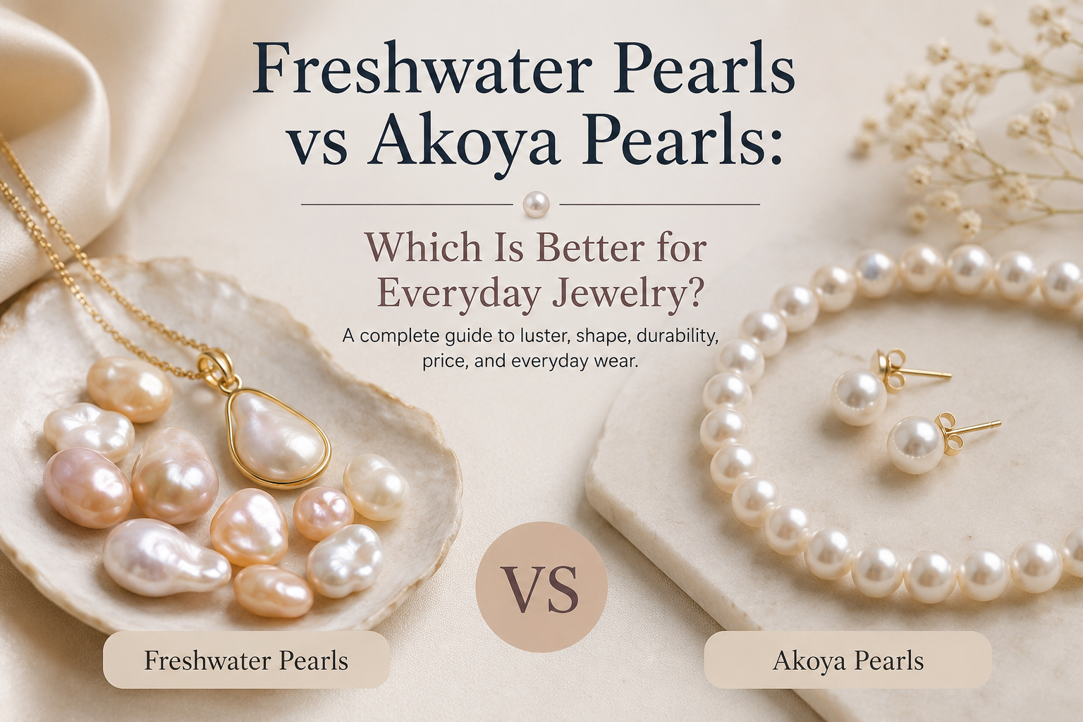 Freshwater Pearls vs Akoya Pearls: Which Is Better for Everyday Jewelry?