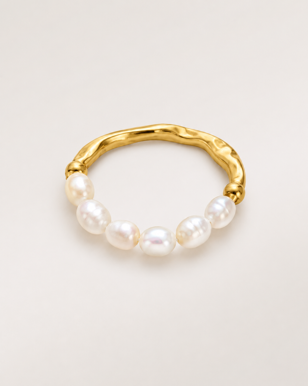 Alternate product view of Inner Light Baroque Pearl Ring by AURAM with organic baroque pearl detail