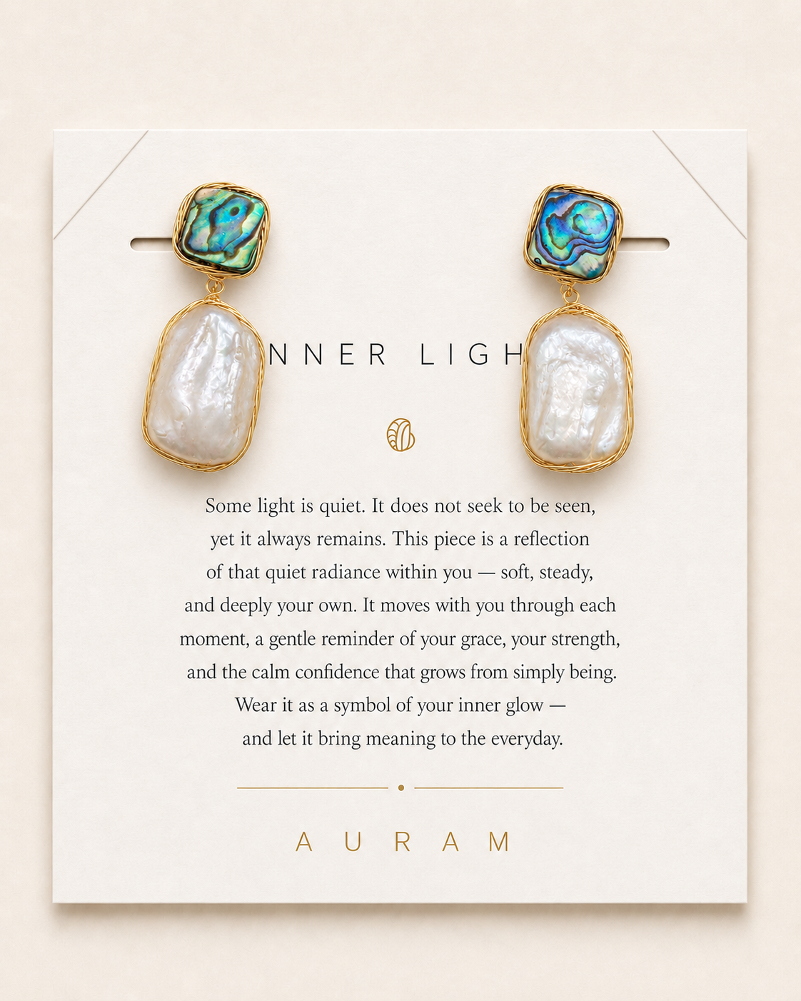 Ocean Aura Baroque Pearl Earrings by AURAM with natural pearl glow and coastal styling