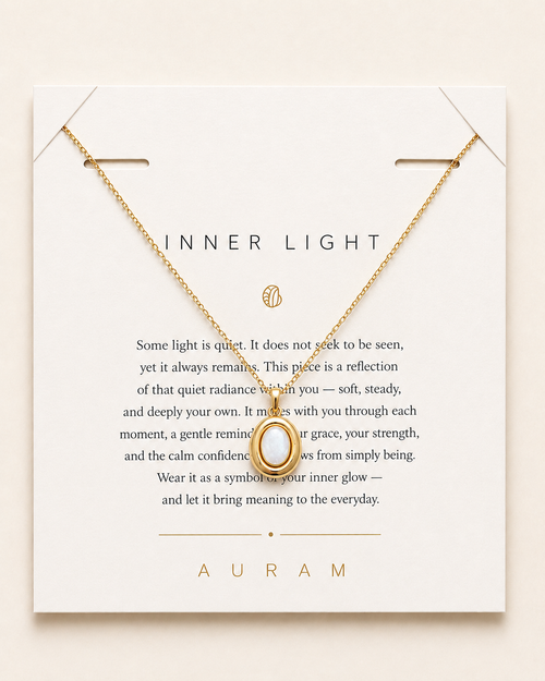 Moon Cove Mother-of-Pearl Pendant Necklace by AURAM with moon-inspired shell pendant