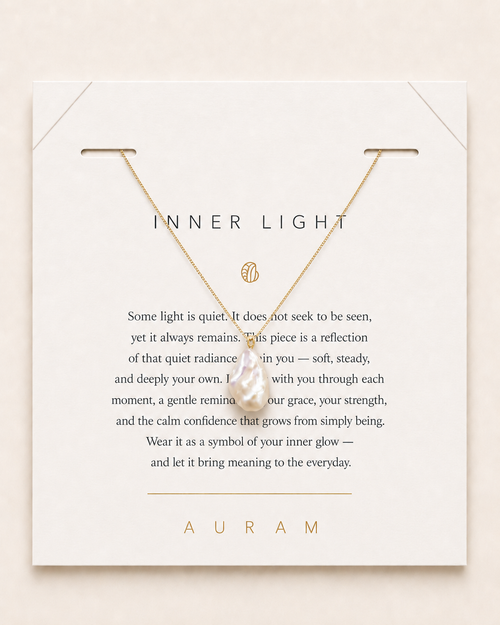 Baroque Pearl Pendant Necklace by AURAM with naturally irregular pearl pendant and gold-tone chain