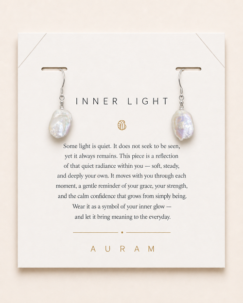 Crescent Pearl Earrings by AURAM with moon-inspired pearl styling