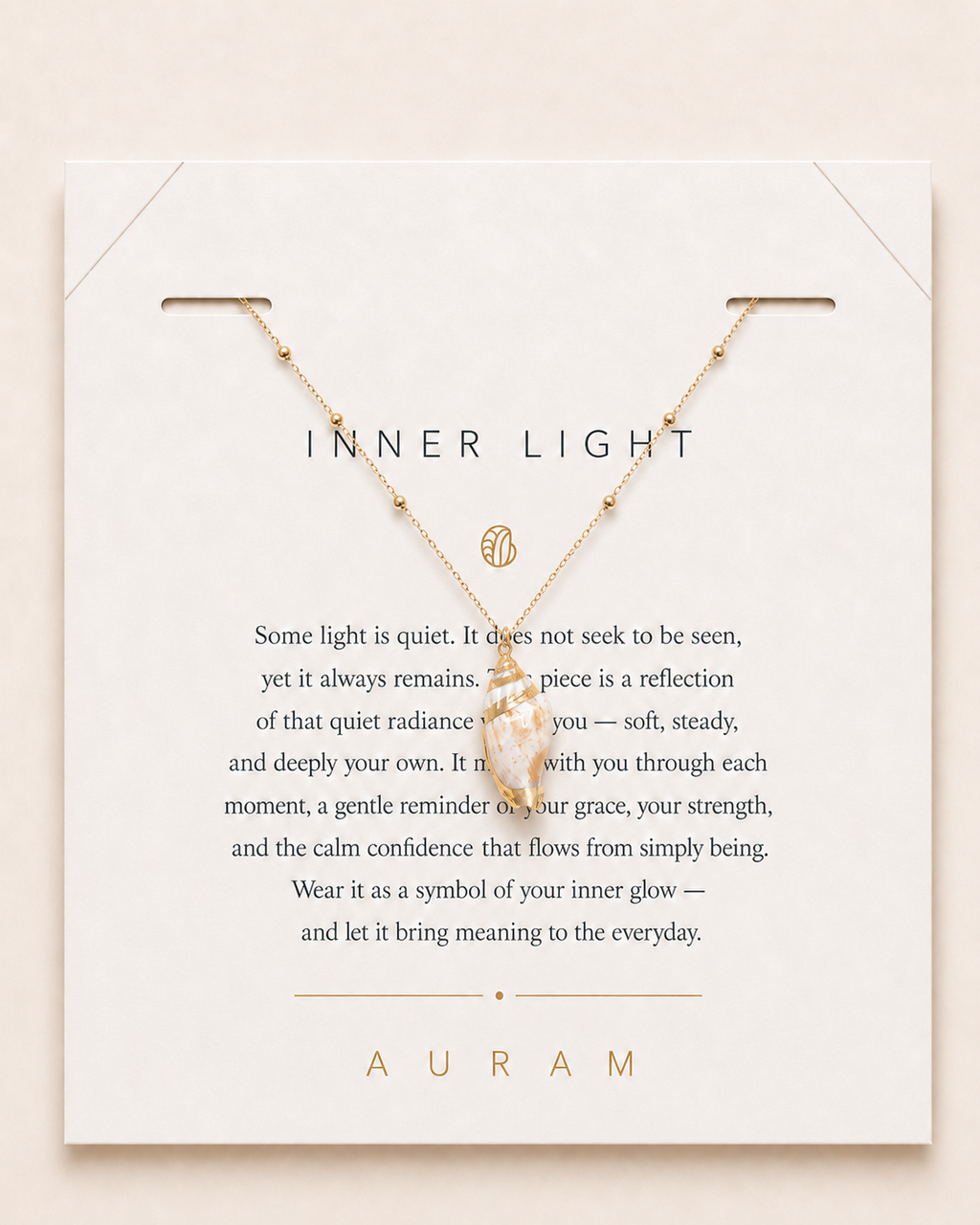 Sea Glow Shell Pendant Necklace by AURAM with shell-inspired coastal pendant