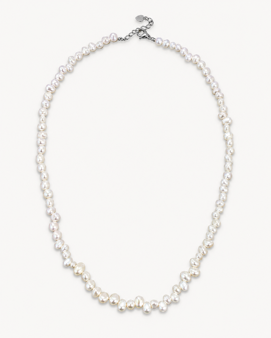 Additional view of Mini Baroque Pearl Choker by AURAM with small organic pearls for modern layering