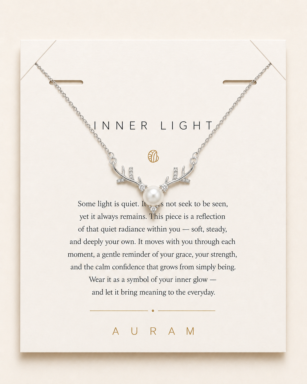 Forest Light Pearl Necklace by AURAM with soft pearl glow and nature-inspired styling