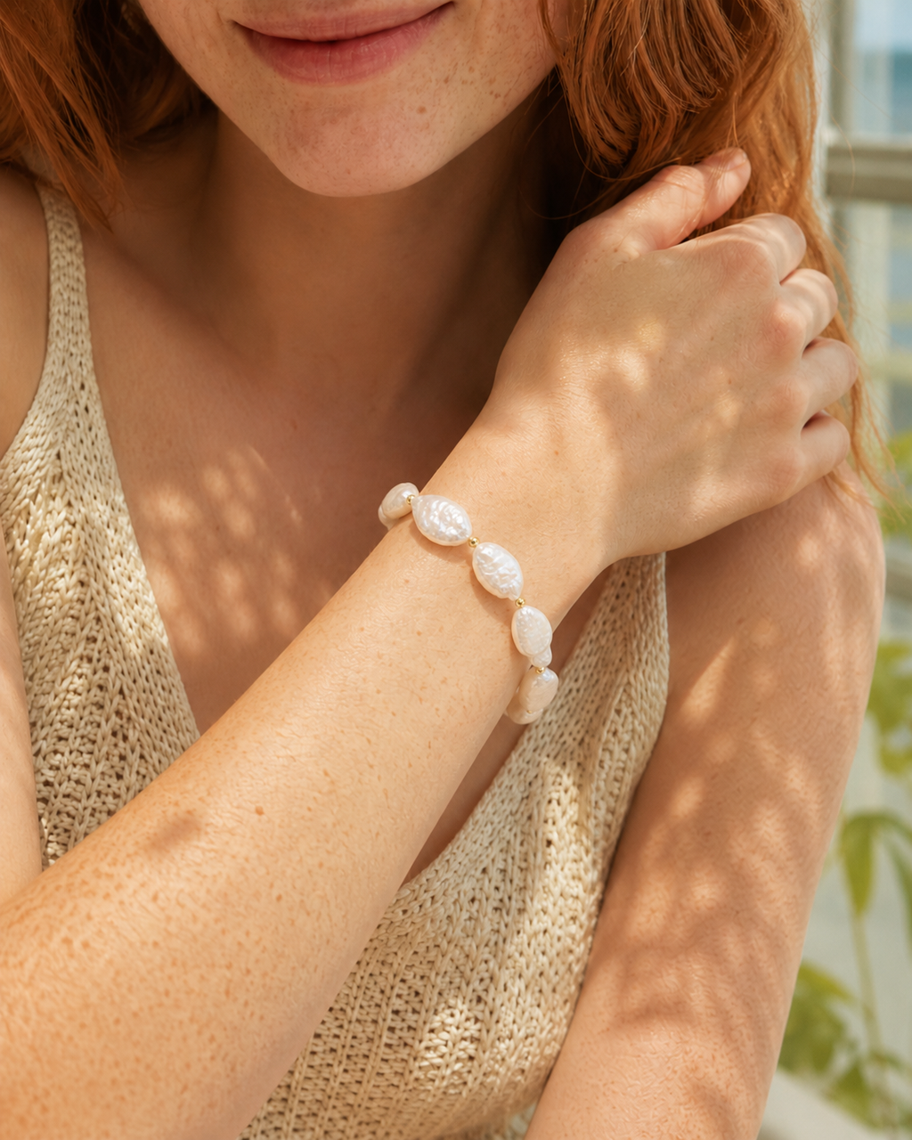 Baroque Pearl Charm Bracelet