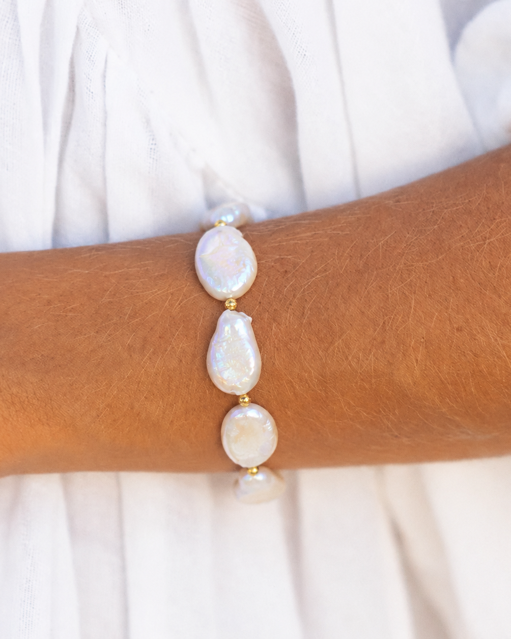 Baroque Pearl Charm Bracelet